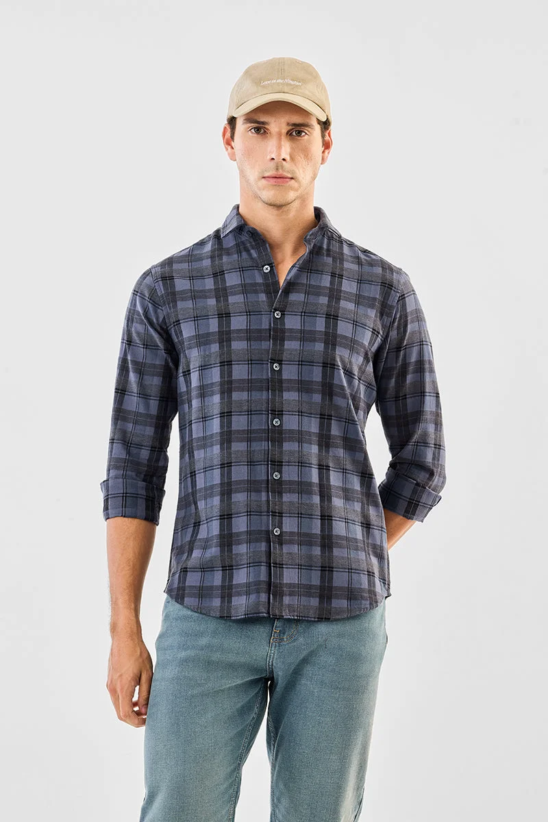 سنيتش Checks 100% Cotton Slim Fit Shirt